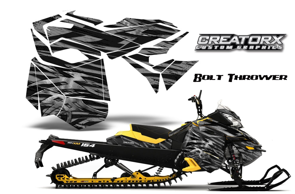Skidoo Rev XM Graphics Kit Bolt Thrower Silver YB